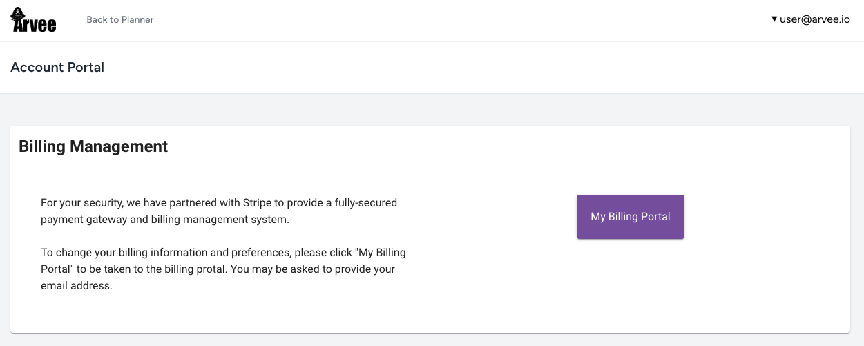 The Billing Portal Screen