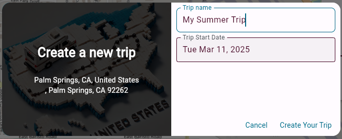 Create Trip Dialog