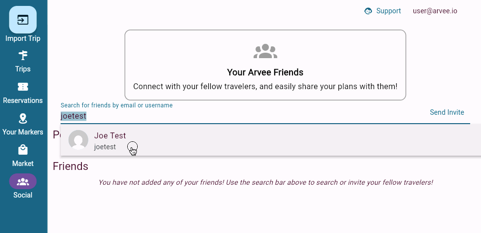 Making a friend request