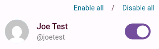 Enable/Disable Friend